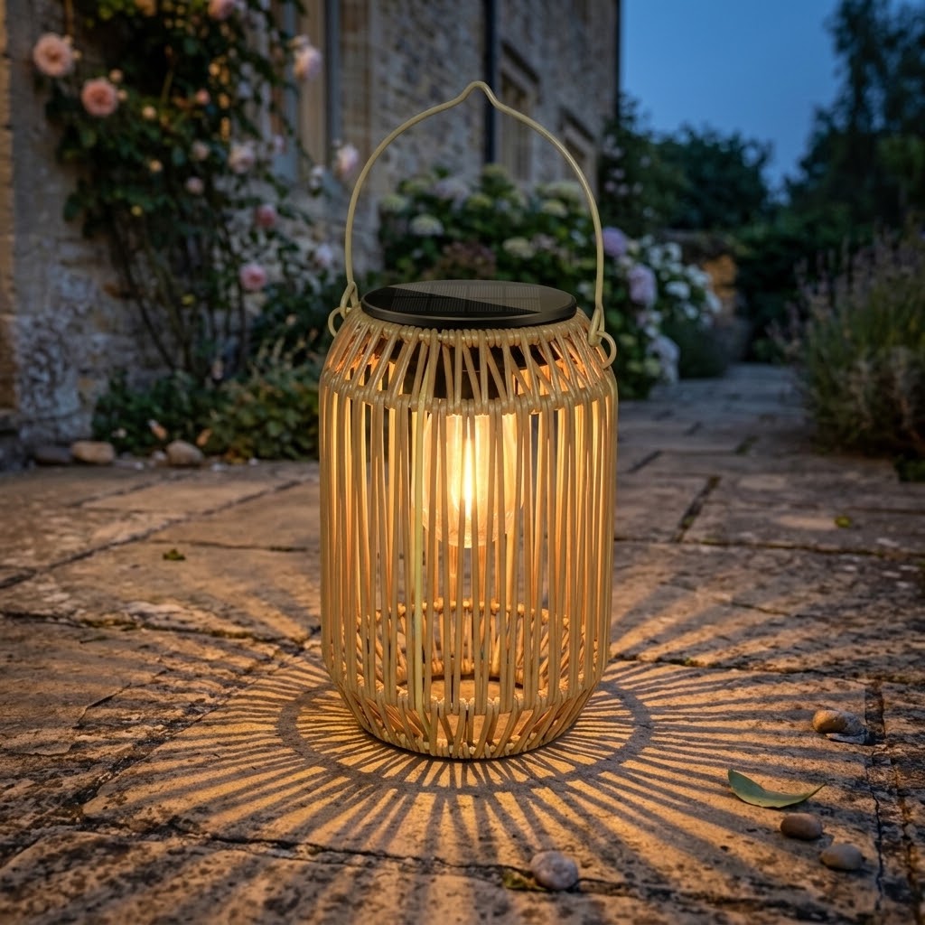 Solar Rattan Lantern