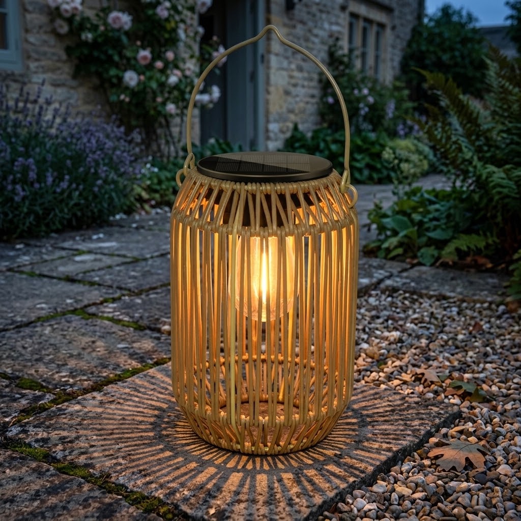 Solar Rattan Lantern