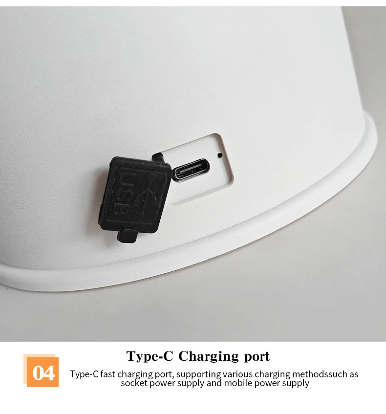 Portable Rechargeable Table Lamp with Carry Handle Stepless Dimming Reading Desk Light Bedroom Living Dining Hotel Patio Camping
