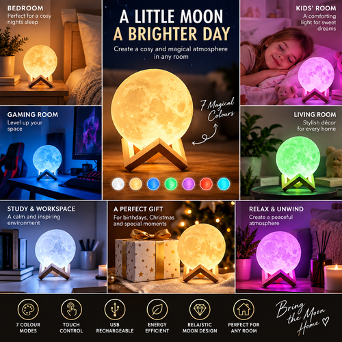 3D Moon Night Light