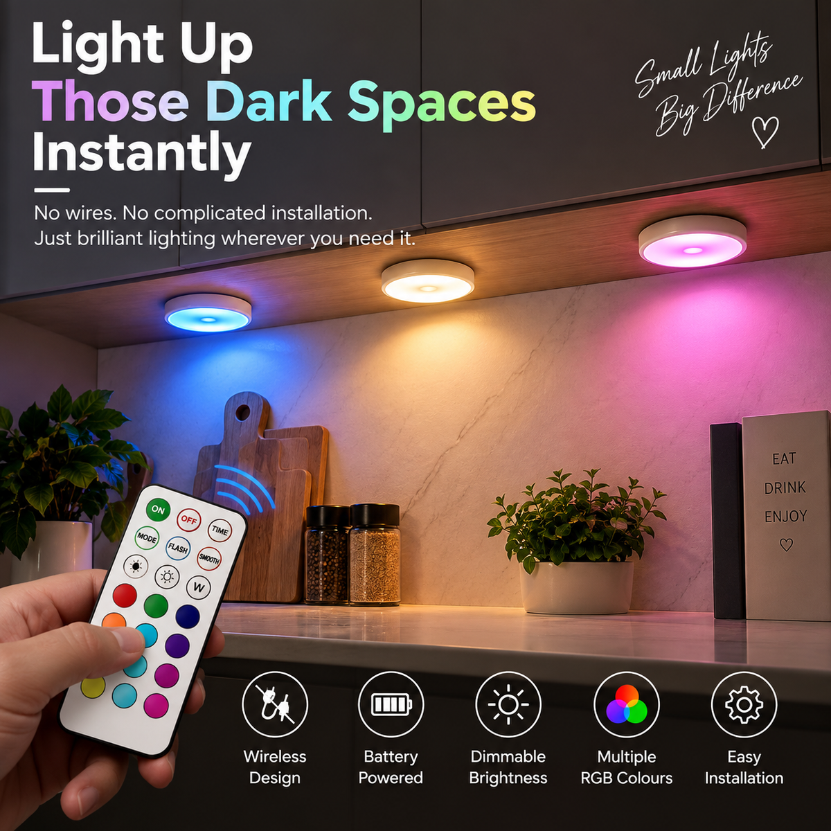 RGB Under Cabinet Lights
