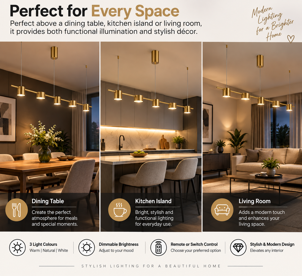 Modern LED Linear Chandelier