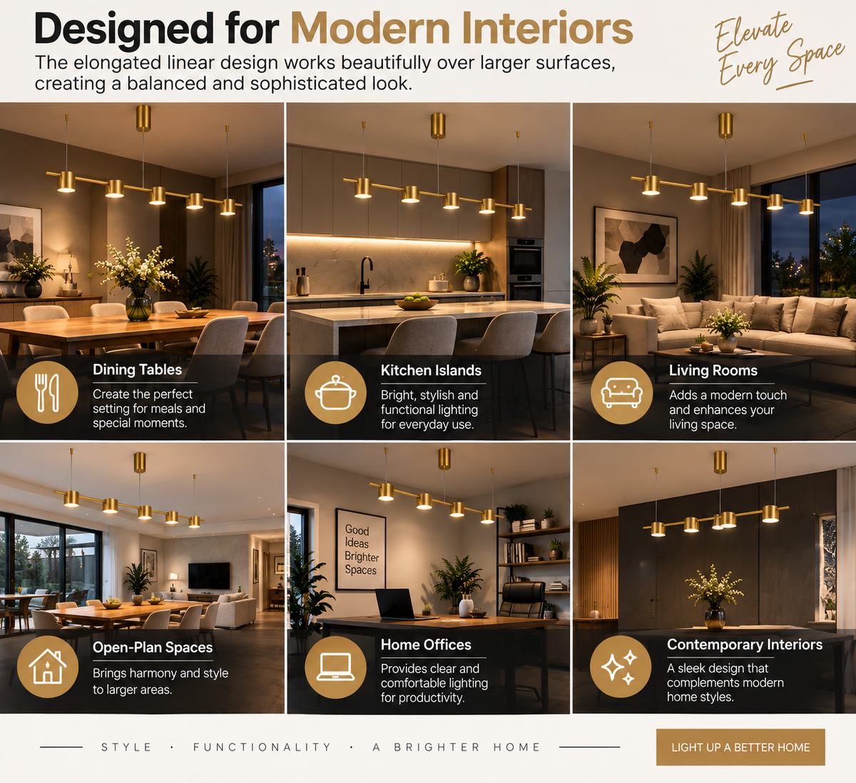 Modern LED Linear Chandelier