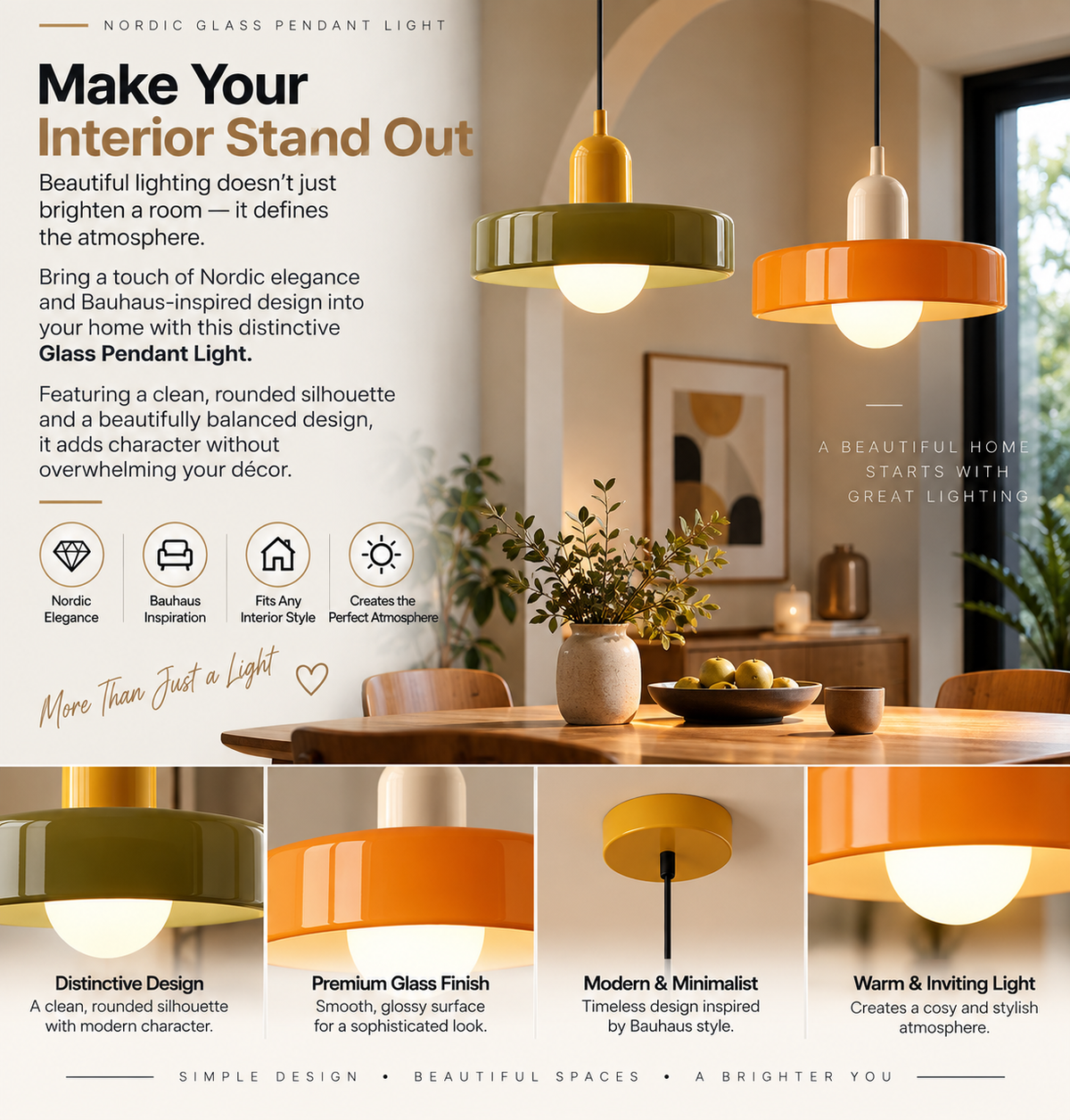 Nordic Glass Pendant Light