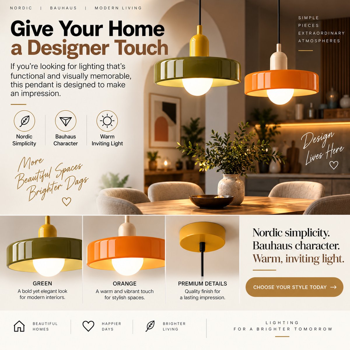 Nordic Glass Pendant Light