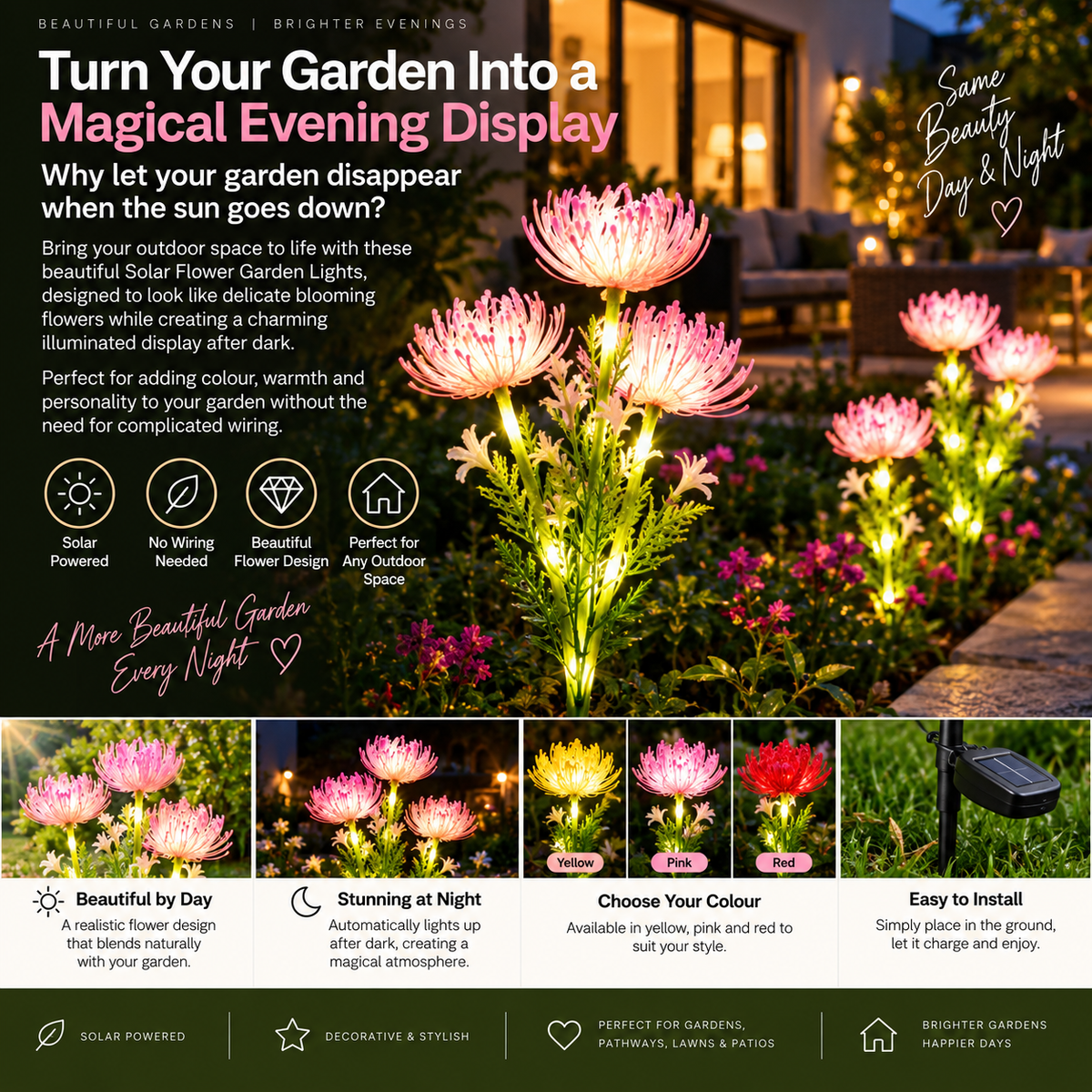 Solar Flower Garden Lights
