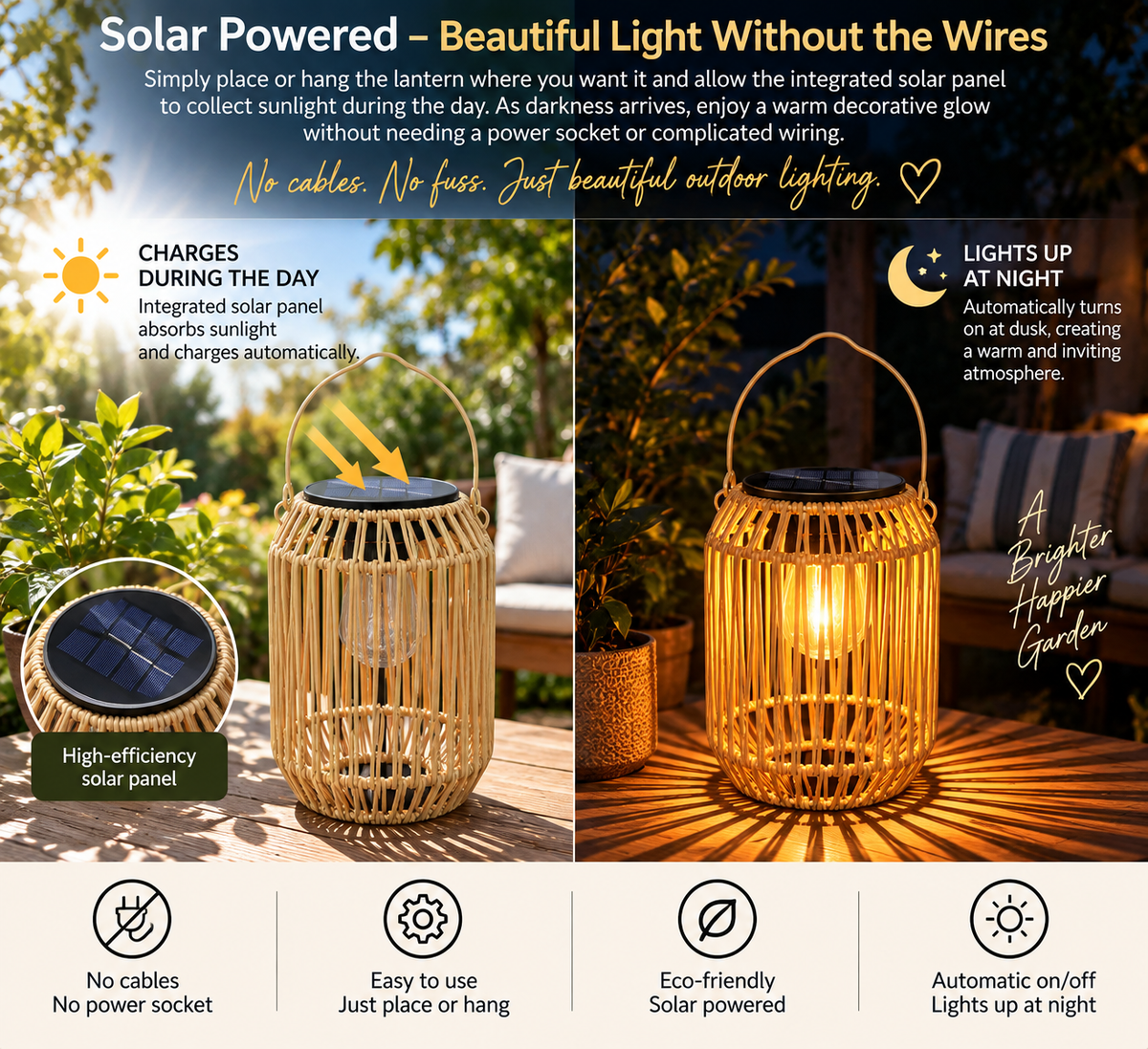 Solar Rattan Lantern