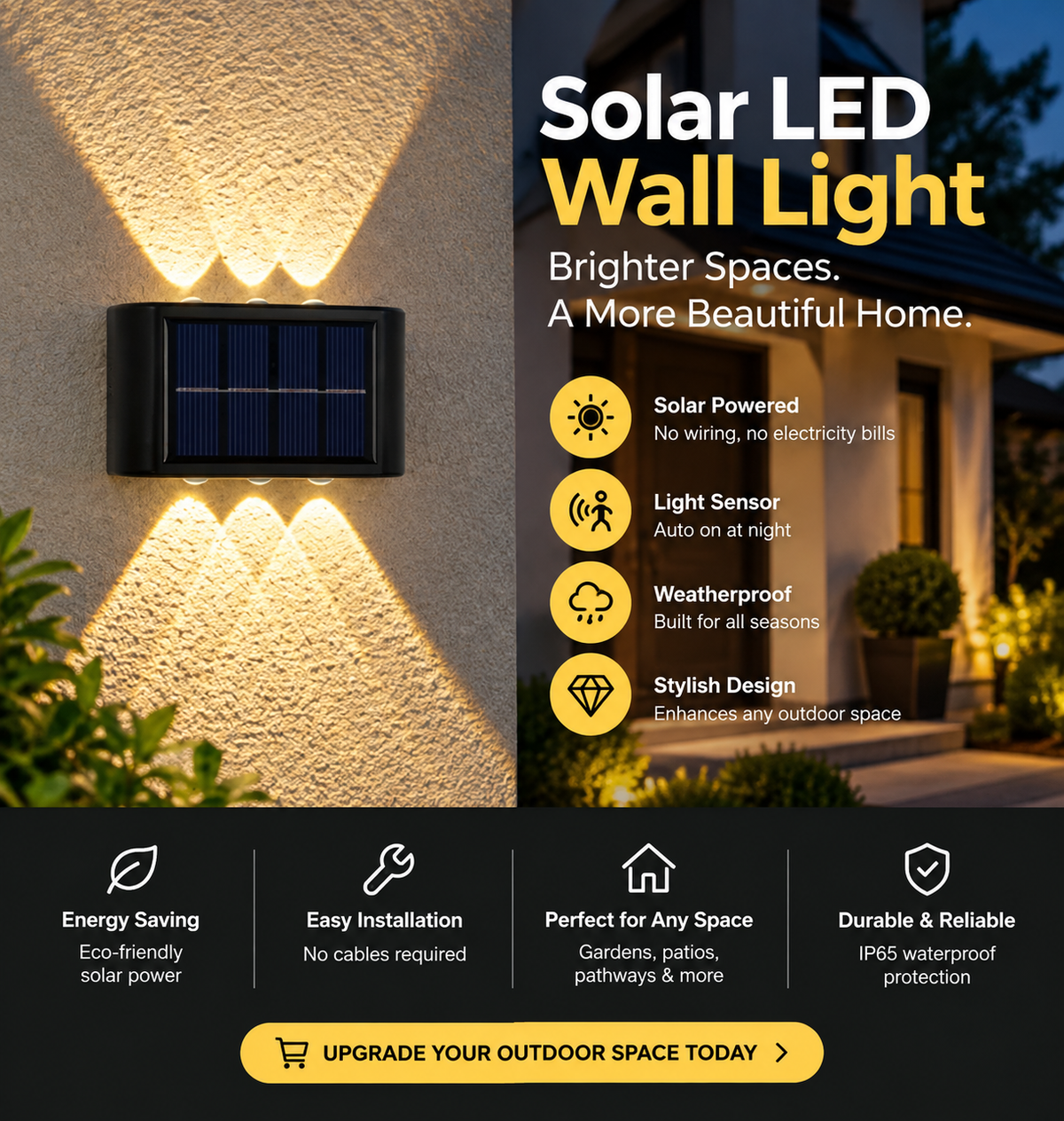 SolarGlow™ Outdoor Wall Light
