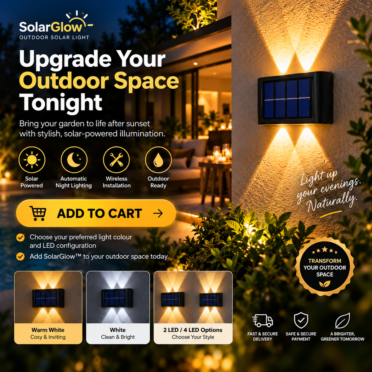 SolarGlow™ Outdoor Wall Light