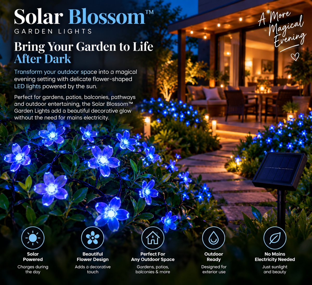 Solar Blossom™ Flower Garden Lights