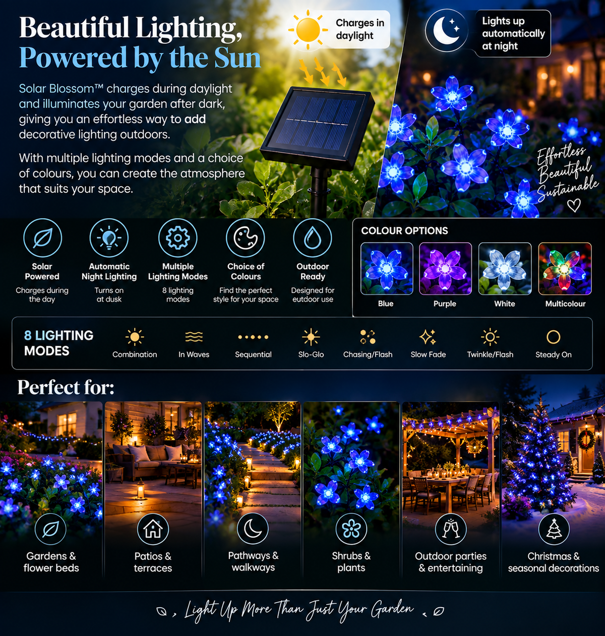 Solar Blossom™ Flower Garden Lights