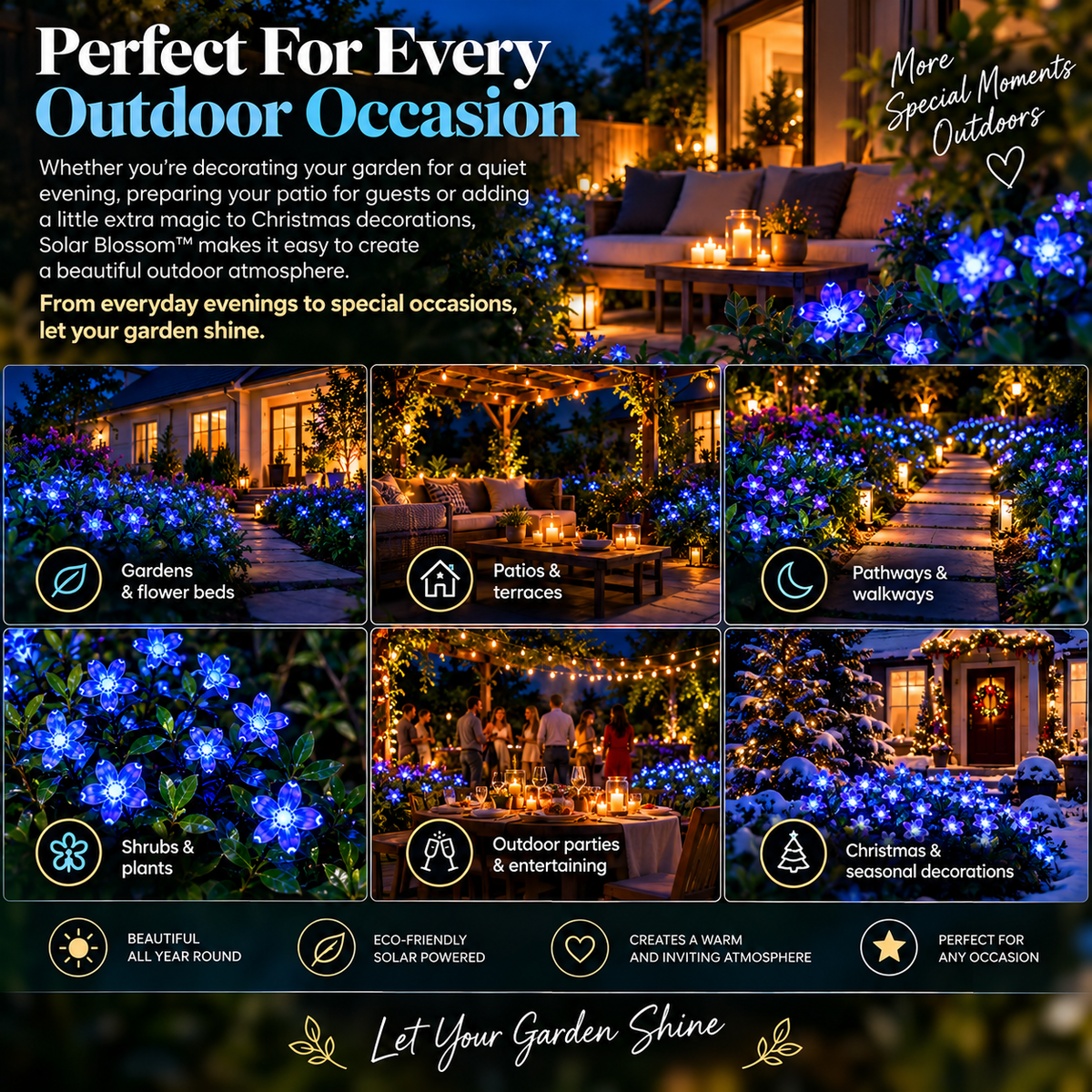 Solar Blossom™ Flower Garden Lights