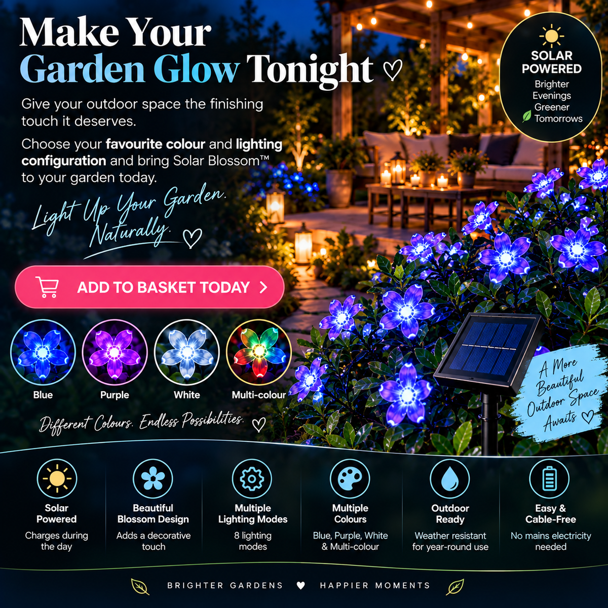 Solar Blossom™ Flower Garden Lights