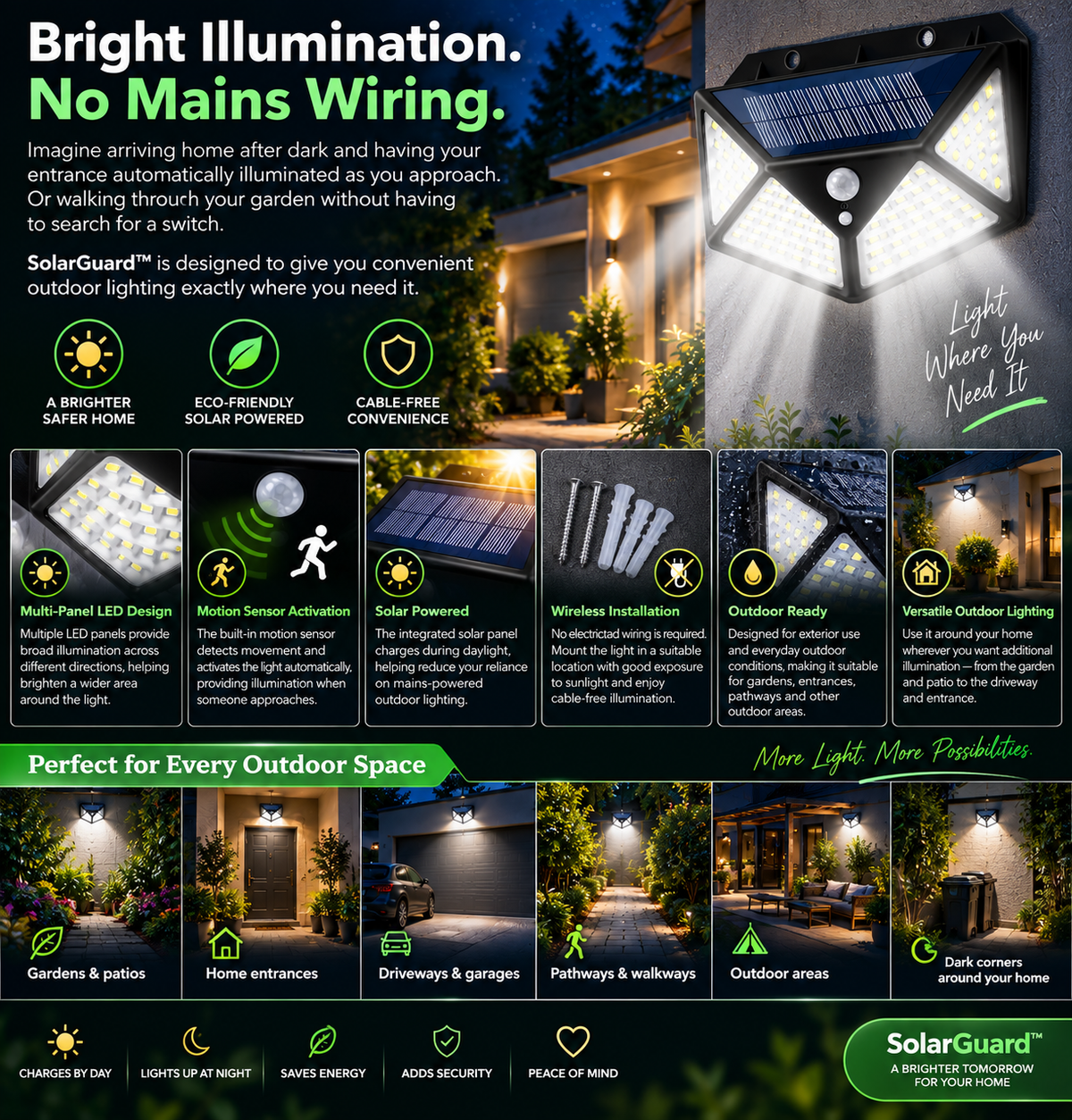 SolarGuard™ Outdoor Solar Motion Sensor Light