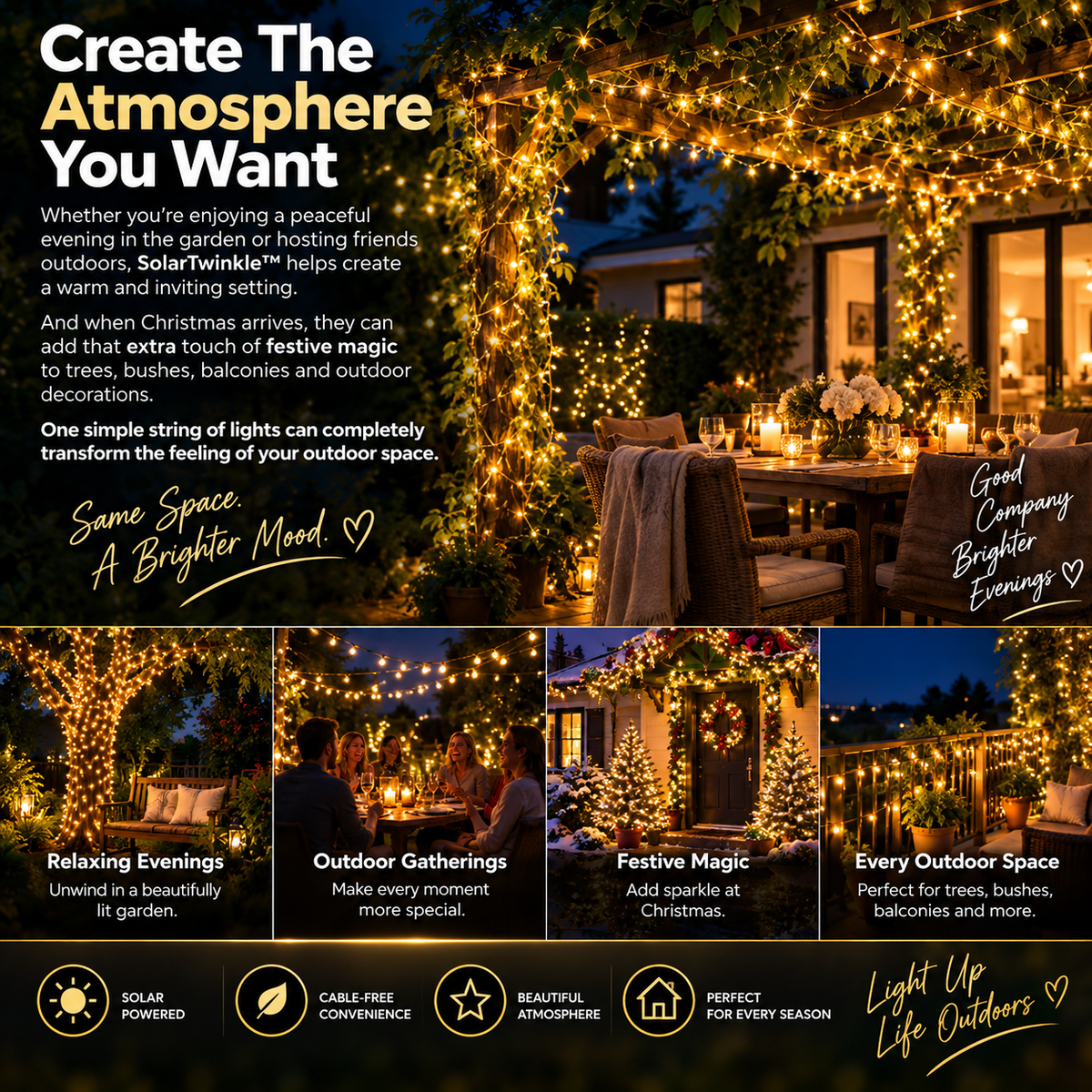 SolarTwinkle™ Outdoor Fairy Lights