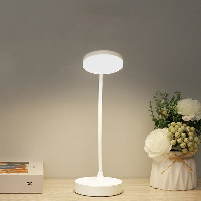 Portable LED Desk Lamp USB Plug Battery Powered Table Light Support 3 Color Stepless Dimming Eye Protection Bedroom Bedside Lamp