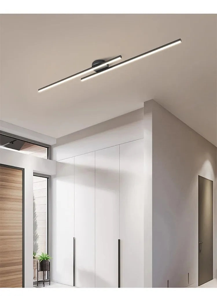 Long Aluminium LED Ceiling Light Modern Creative Design Ceiling Lamp Indoor Lighting Fixture Hallway Balcony Aisle Office Lustre