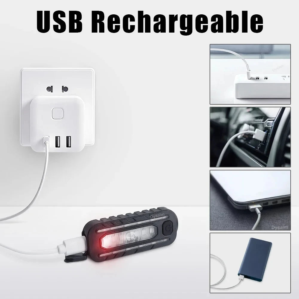 USB Recharge LED Flashlight Work Light Keychain Flashlight for Shoulder Clip Lights Warning Flashing Light Outdoor Lamp