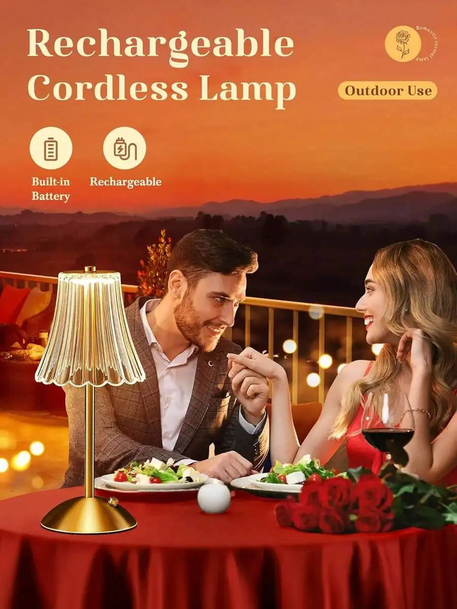 Cordless Table Lamps For Home,Table,Dining Room, Gold Rechargeable Lamps, USB Charge 12'' Tall LED Brass Portable Outdoor Indoor