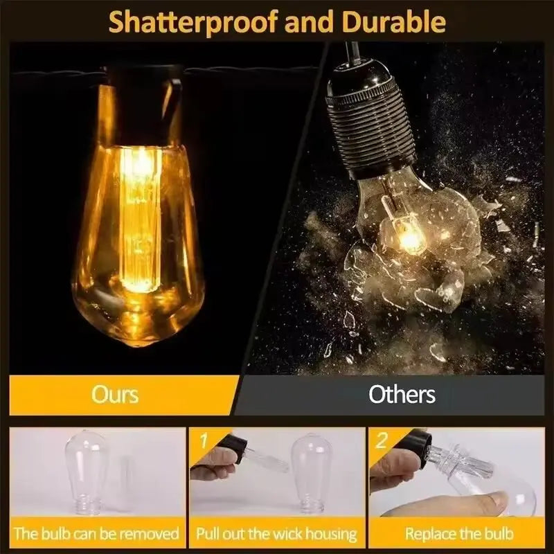 1PC Solar Bulbs String Lights,Outdoor Waterproof Garden Lamps,Garden,Terrace,Balcony,Camping,Party Retro Decoration  Fairy Lamps