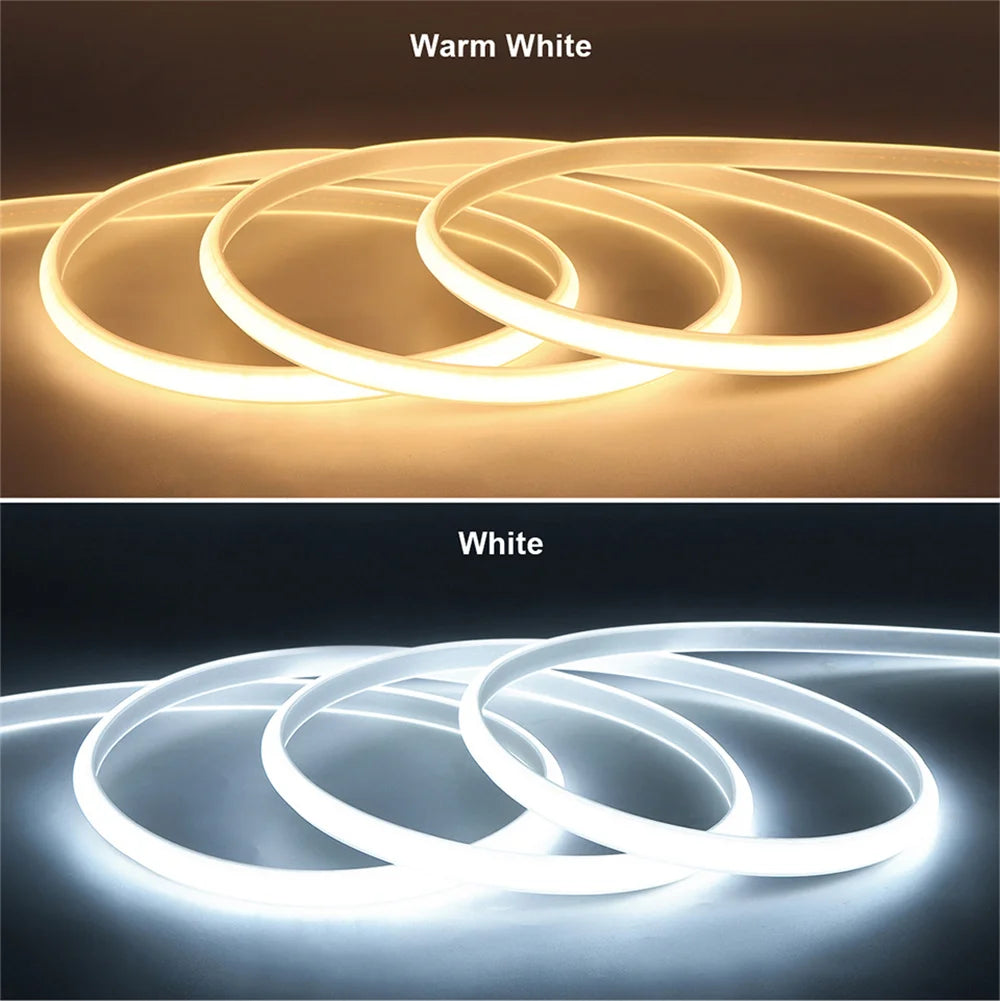 220v Led Ribbon Adhesive High Brightness COB Led Strip for Room Led Strip Flexible Ribbon for Home Kitchen Lighting