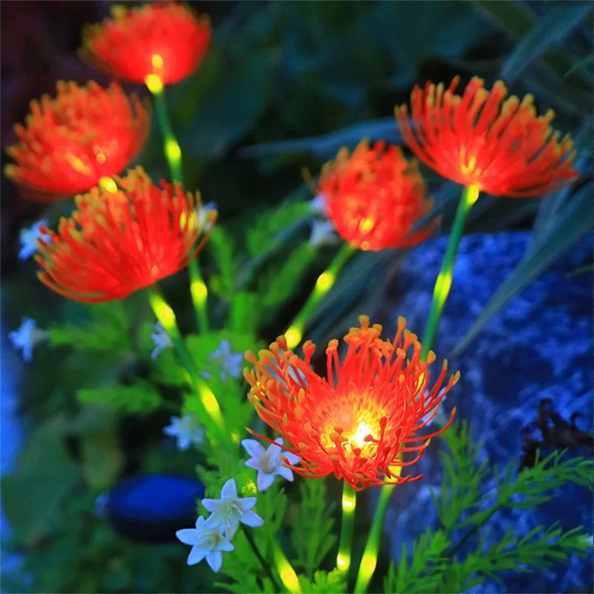 2PC Solar Powered Shore Flower Ground Plug-In Lamp, Outdoor Waterproof, Beautiful Flower Decoration, 1PC Courtyard Lawn Decorati