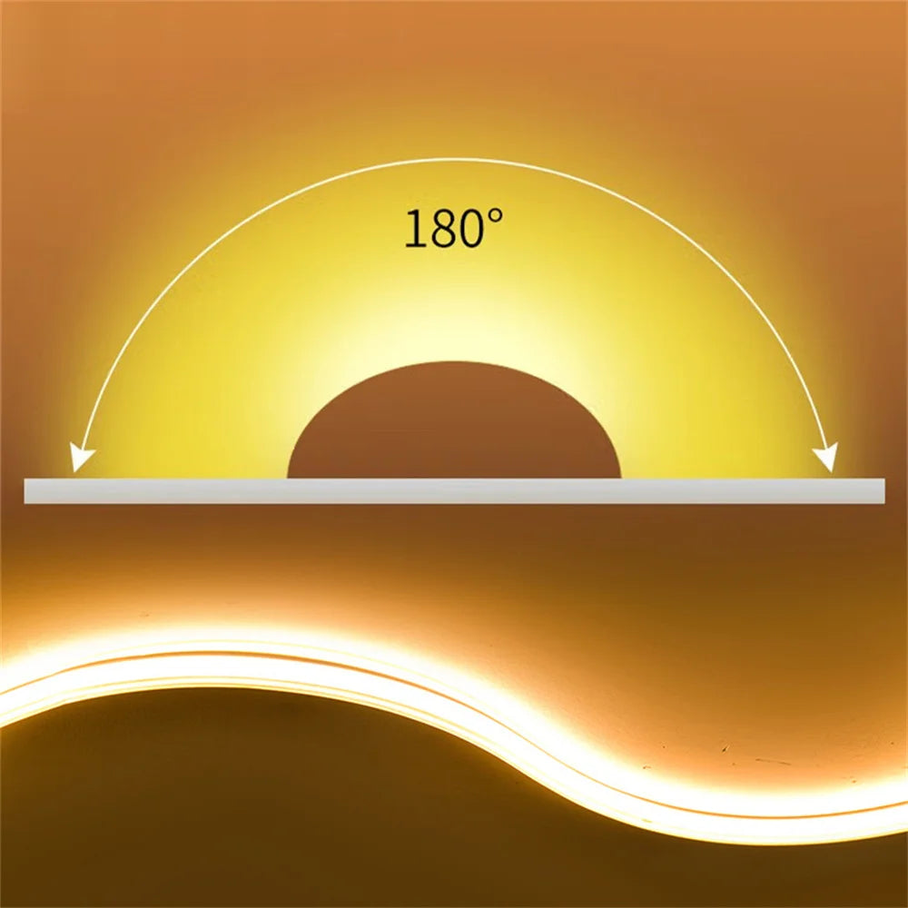 220v Led Ribbon Adhesive High Brightness COB Led Strip for Room Led Strip Flexible Ribbon for Home Kitchen Lighting