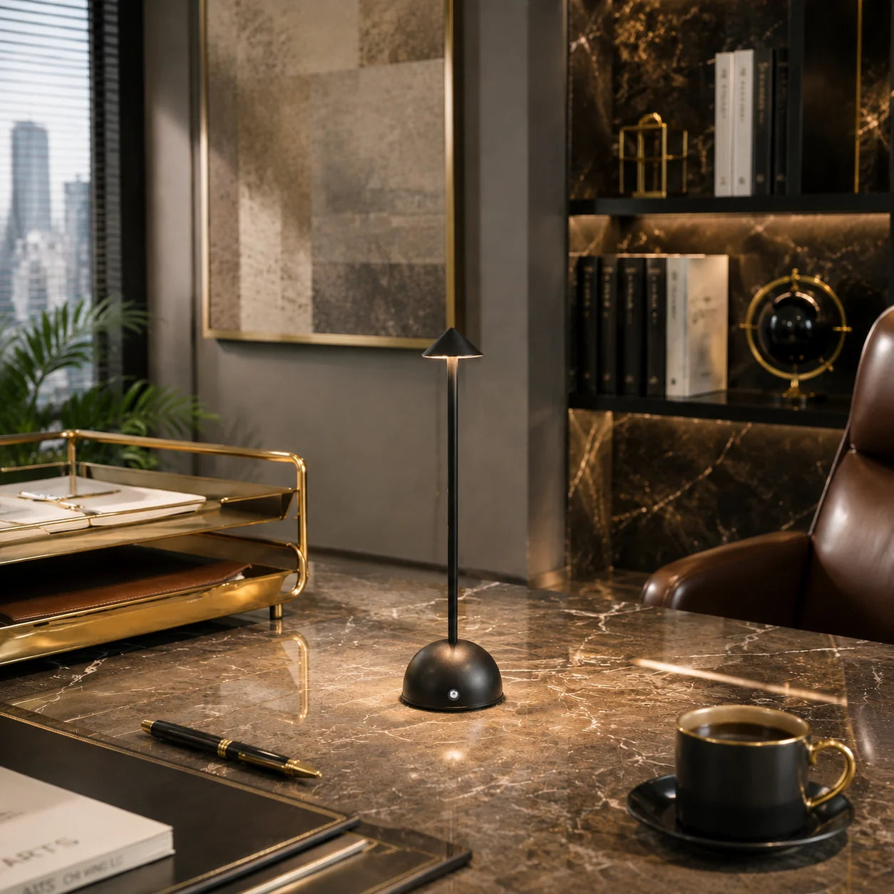Portable Rechargeable Table Lamp LED, Wireless Touch Control , Dimmable Bedside , USB Charging Ambient Lamp for Home Cafe Bar