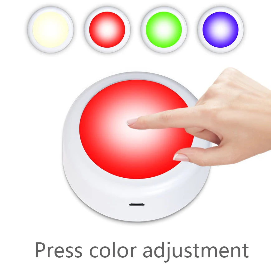 RGB LED Under Cabinet Lights with Remote Control Battery Powered Wireless Dimmable Night Lamp LED Lights for Home Wardrobe Light
