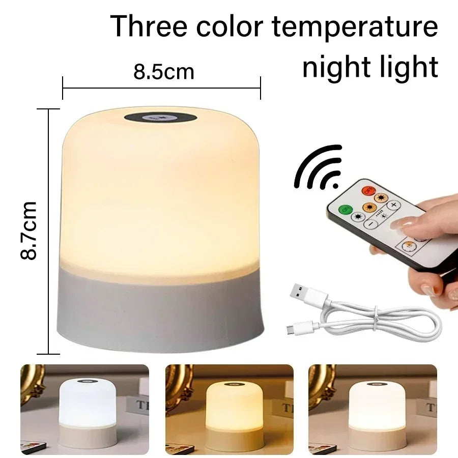 GGbingo Touch Night Light Rechargeable Remote Control Night Light RGB Dimmable Table Lamp Ambient Light for Bedroom Living Room