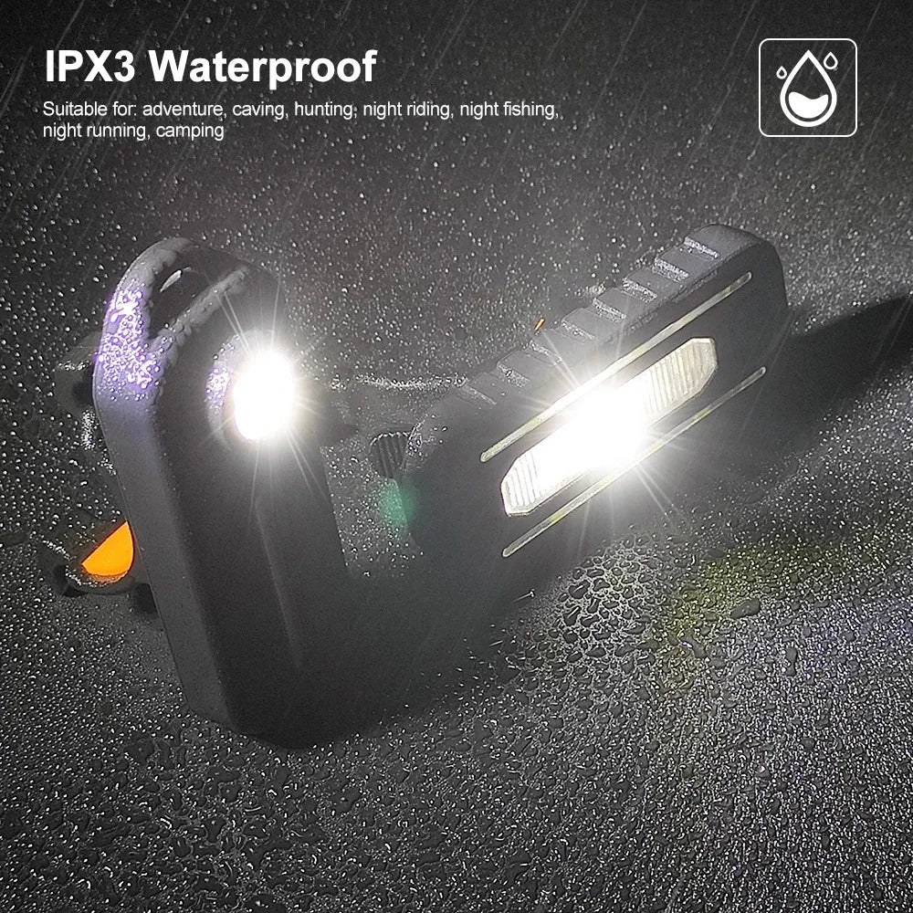 USB Recharge LED Flashlight Work Light Keychain Flashlight for Shoulder Clip Lights Warning Flashing Light Outdoor Lamp