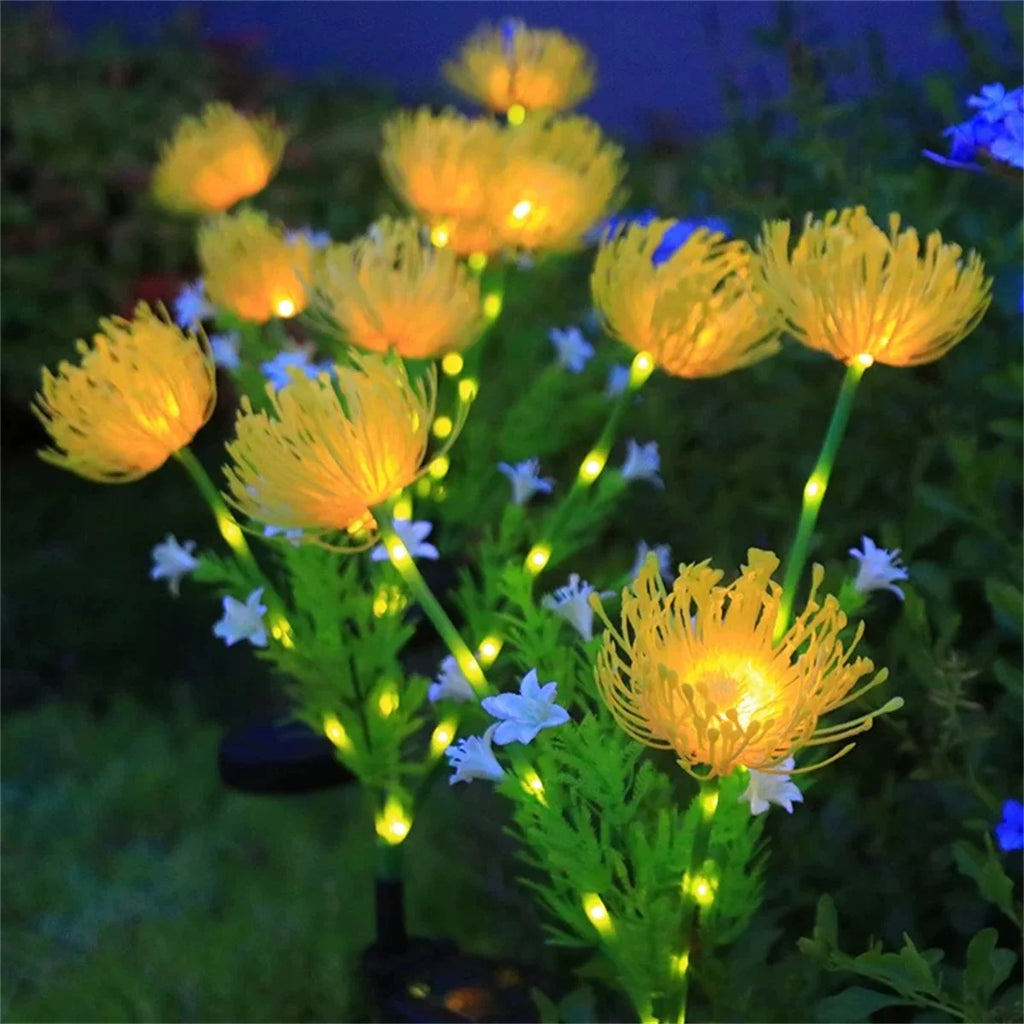 2PC Solar Powered Shore Flower Ground Plug-In Lamp, Outdoor Waterproof, Beautiful Flower Decoration, 1PC Courtyard Lawn Decorati