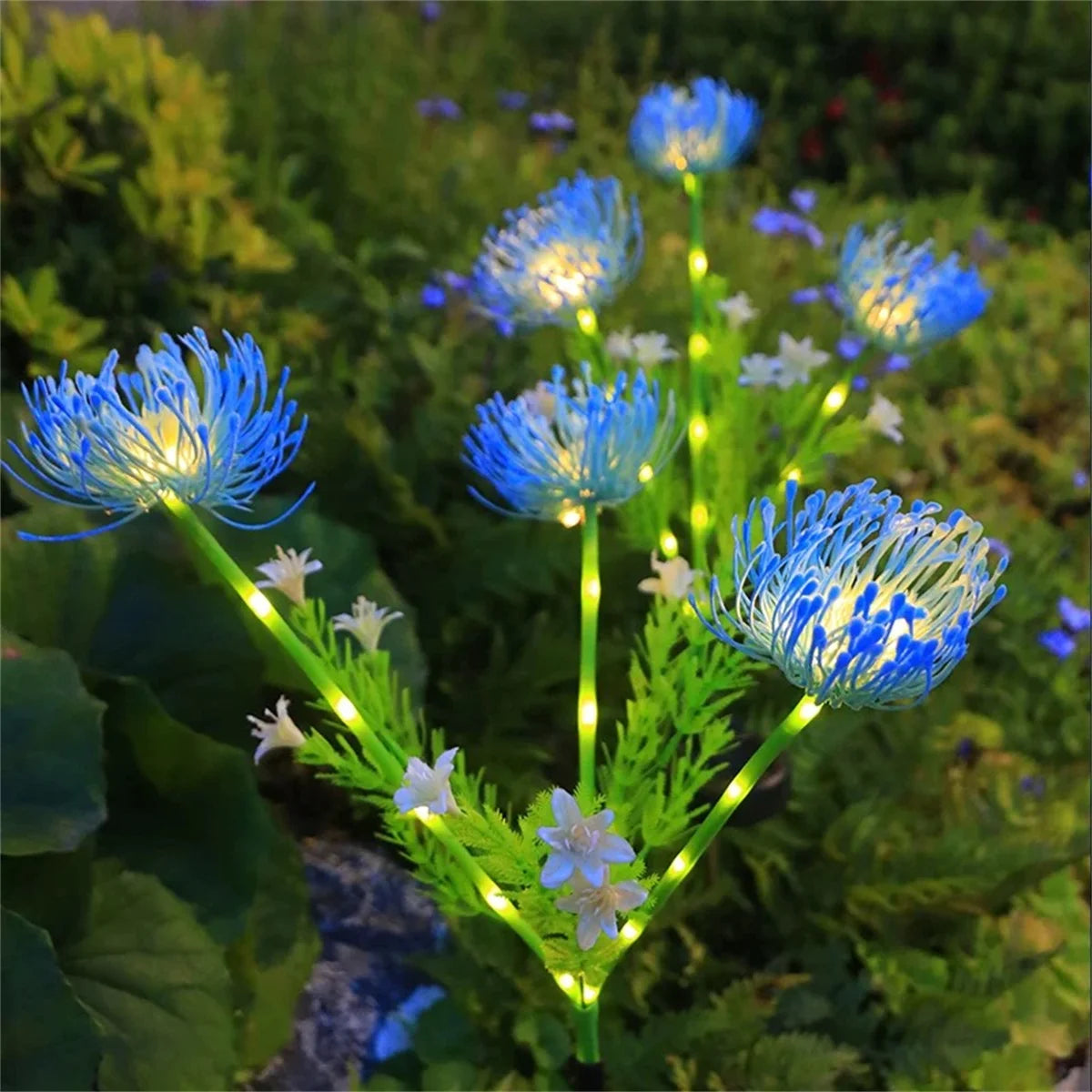 2PC Solar Powered Shore Flower Ground Plug-In Lamp, Outdoor Waterproof, Beautiful Flower Decoration, 1PC Courtyard Lawn Decorati