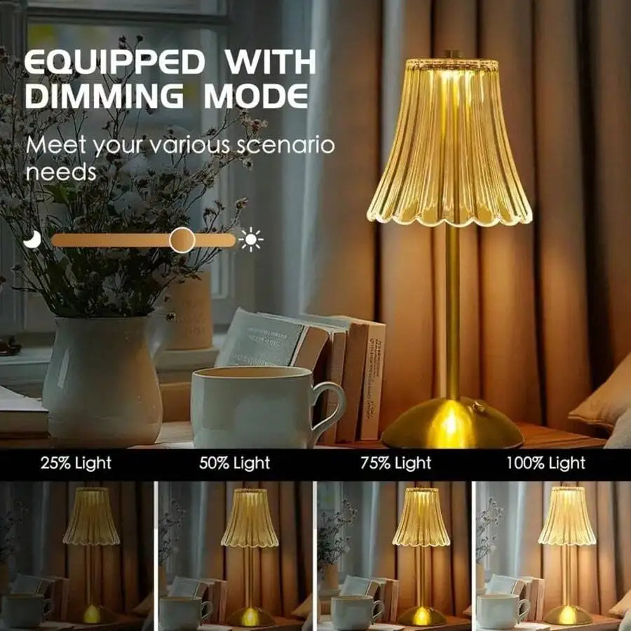 Cordless Table Lamps For Home,Table,Dining Room, Gold Rechargeable Lamps, USB Charge 12'' Tall LED Brass Portable Outdoor Indoor