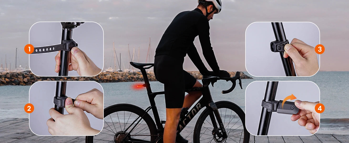 RAVEMEN CL01 Bike Light Bicycle LED Taillight Lamp USB Rechargeable Auto On-off Brake Sensor Streamlined Design Side Visibility