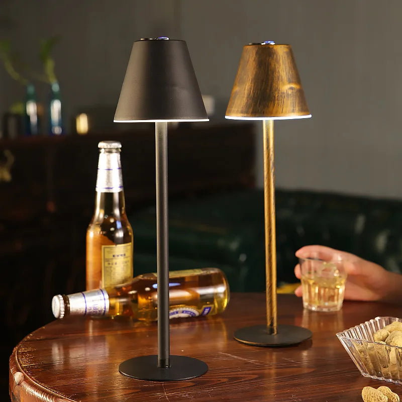 Portable Led Metal Desk Lamp Bar Retro Table Lamp With USB Rechargeable Battery Lampe Touch Dimming Eye Protection Night Lights