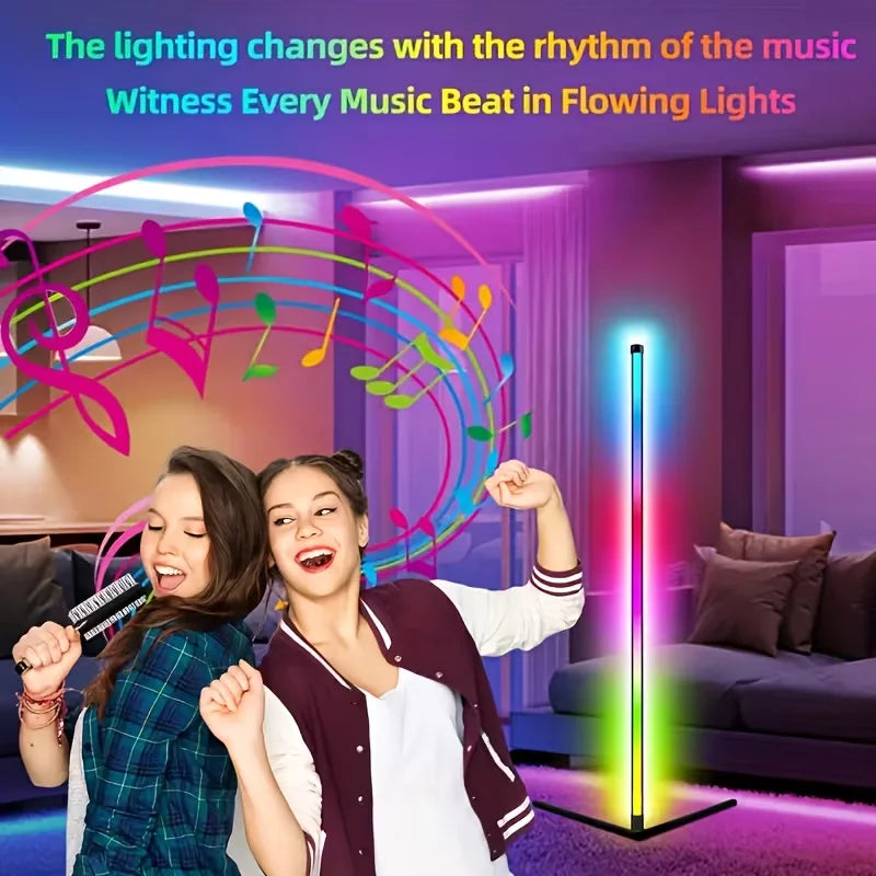 RGB Dream Color Floor Lamp with Music Sync Modern 16 Million Color Changing Standing Mood Light For Bedroom Living Room
