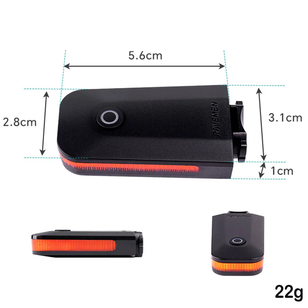 RAVEMEN CL01 Bike Light Bicycle LED Taillight Lamp USB Rechargeable Auto On-off Brake Sensor Streamlined Design Side Visibility