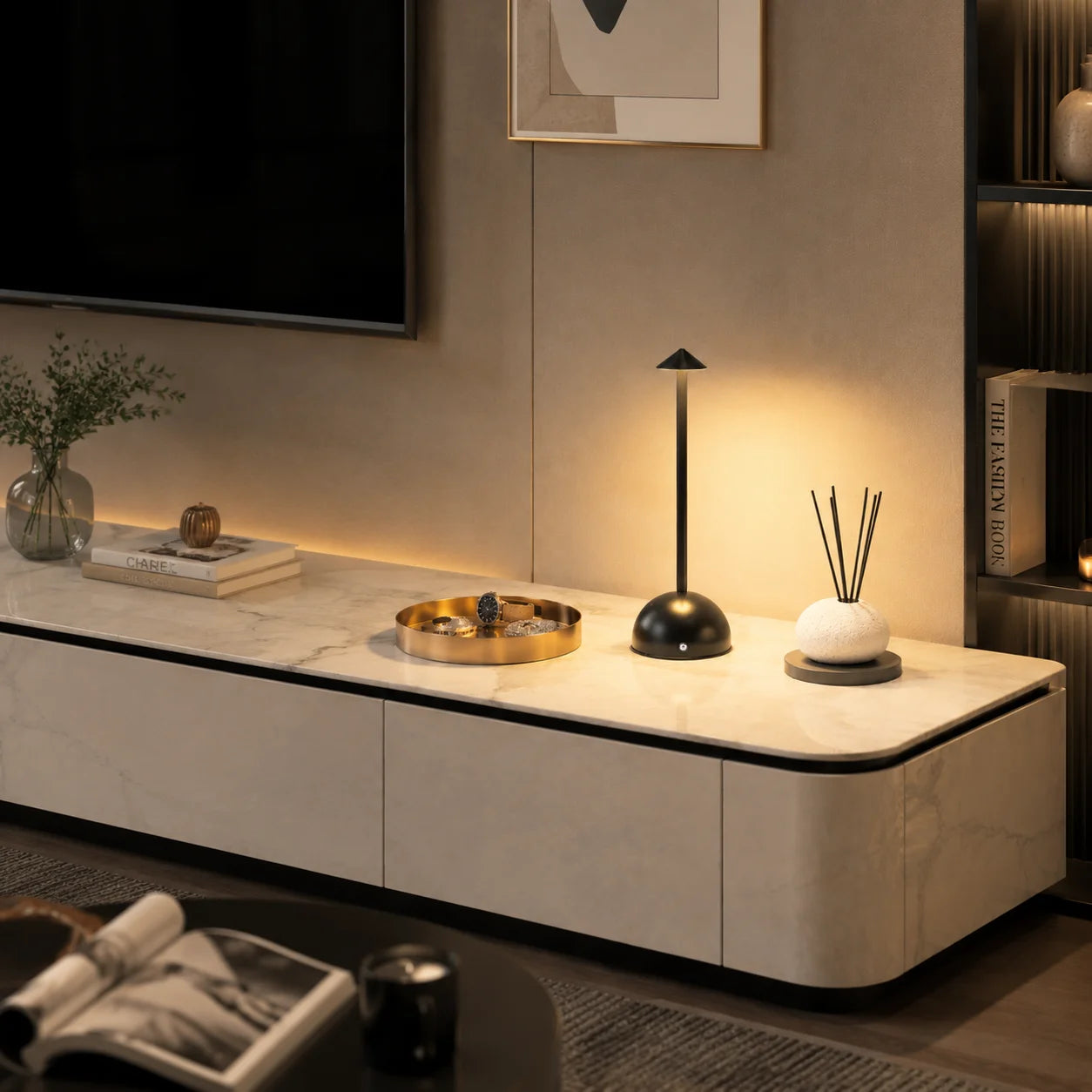 Portable Rechargeable Table Lamp LED, Wireless Touch Control , Dimmable Bedside , USB Charging Ambient Lamp for Home Cafe Bar