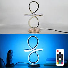 Modern LED Spiral RGB Table Lamp USB Rechargeable Desk Night Light Touch Dimmable With Remote Control For Gaming Room Decor