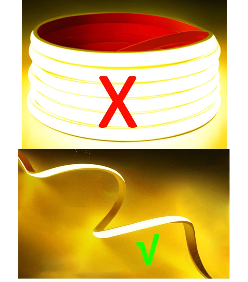 220v Led Ribbon Adhesive High Brightness COB Led Strip for Room Led Strip Flexible Ribbon for Home Kitchen Lighting