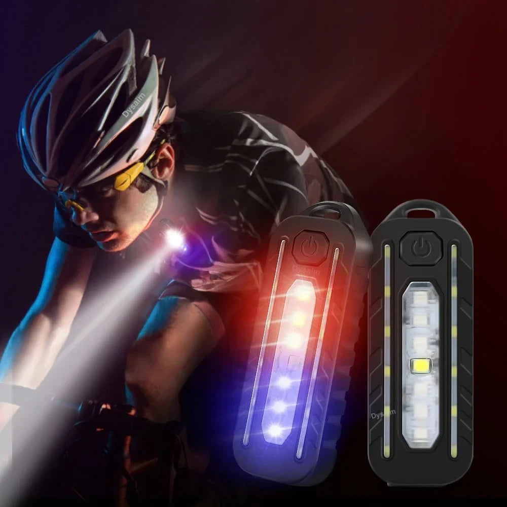 USB Recharge LED Flashlight Work Light Keychain Flashlight for Shoulder Clip Lights Warning Flashing Light Outdoor Lamp