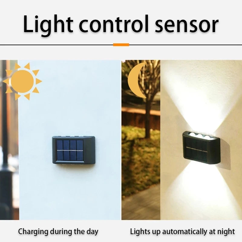 Solar LED Outdoor Light Solar Lighting Sensor Lamp Streetlights Exterior Garden Decoration Garland Waterproof Solar Wall Light