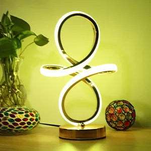 Modern LED Spiral RGB Table Lamp USB Rechargeable Desk Night Light Touch Dimmable With Remote Control For Gaming Room Decor
