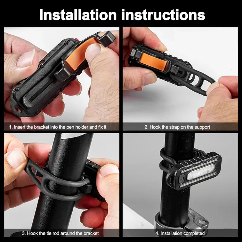 USB Recharge LED Flashlight Work Light Keychain Flashlight for Shoulder Clip Lights Warning Flashing Light Outdoor Lamp