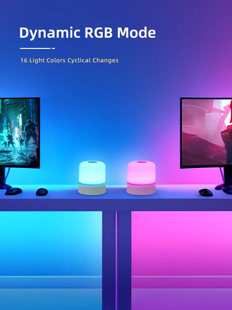 GGbingo Touch Night Light Rechargeable Remote Control Night Light RGB Dimmable Table Lamp Ambient Light for Bedroom Living Room