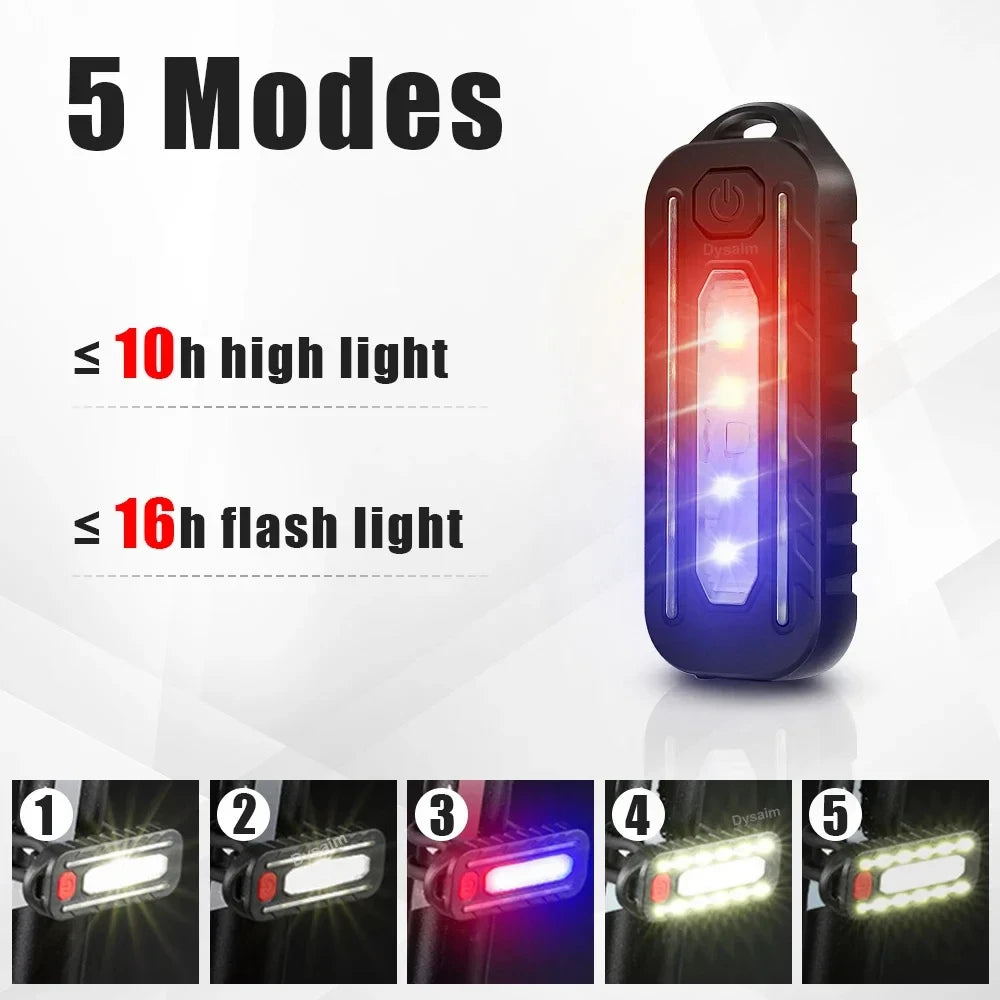 USB Recharge LED Flashlight Work Light Keychain Flashlight for Shoulder Clip Lights Warning Flashing Light Outdoor Lamp