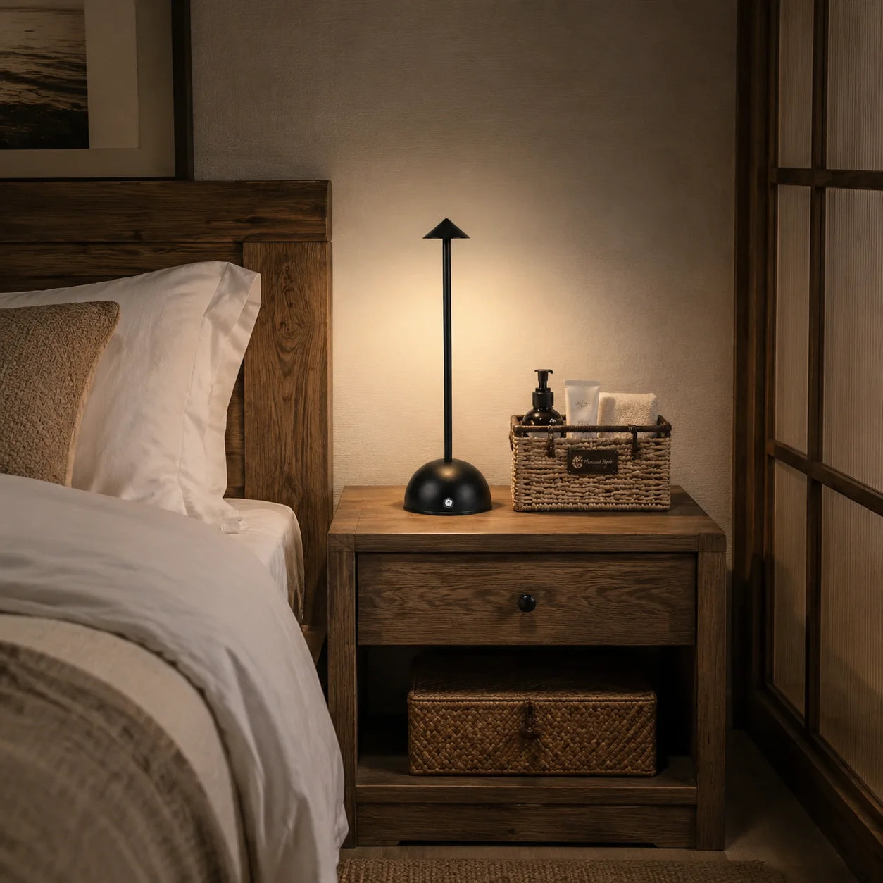 Portable Rechargeable Table Lamp LED, Wireless Touch Control , Dimmable Bedside , USB Charging Ambient Lamp for Home Cafe Bar