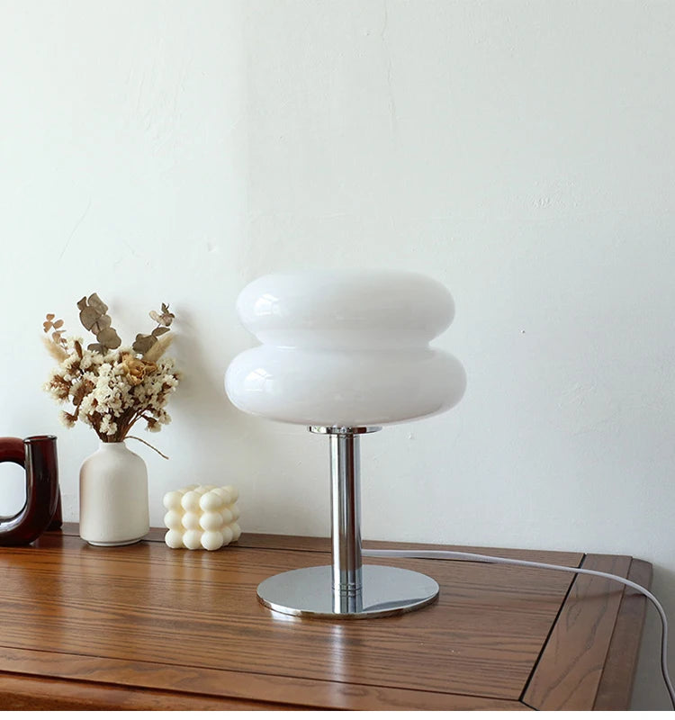 Macaron Glass Table Lamp Trichromatic Dimming Living Room Atmosphere Lamps Eye Protection Night Light Girl Bedroom Bedside Decor