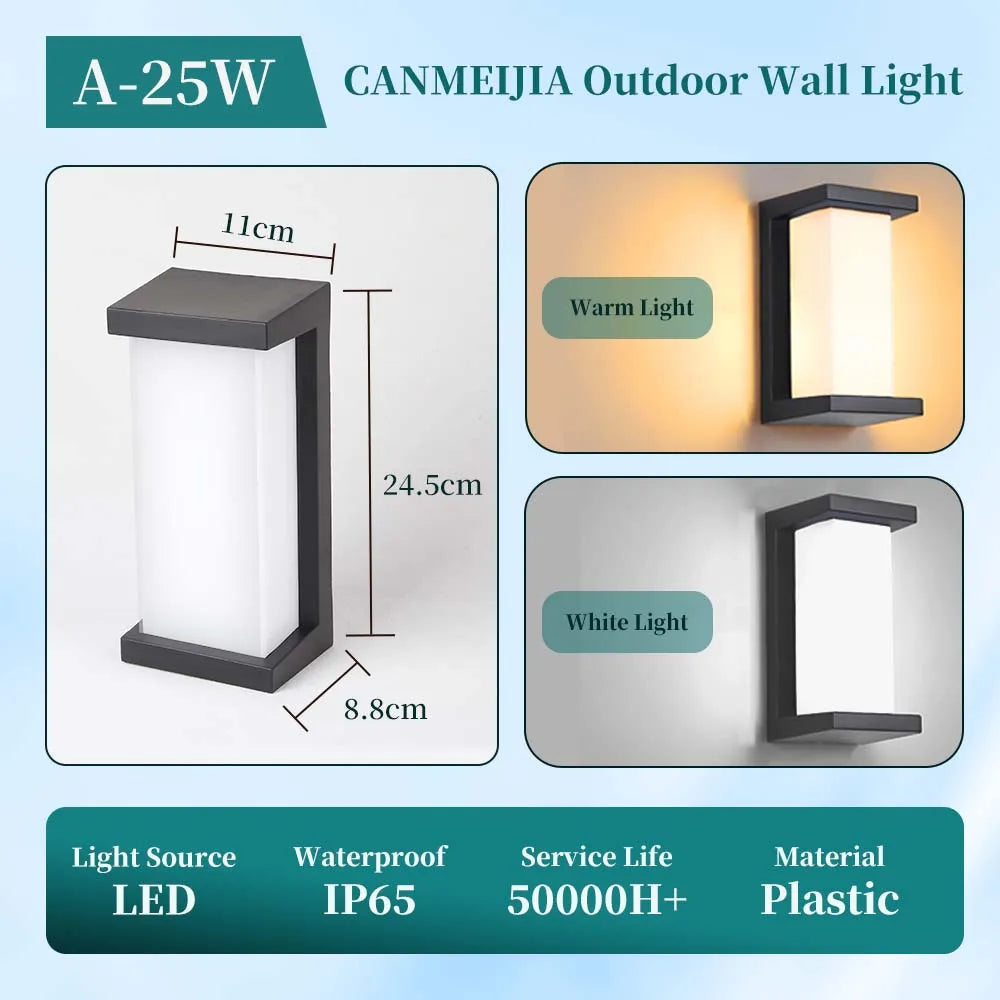 LED Vintage Rectangle Wall Lamp Indoor Outdoor Decorative Lighting for Porch Living Room Bedroom Court Balcony Home Decor